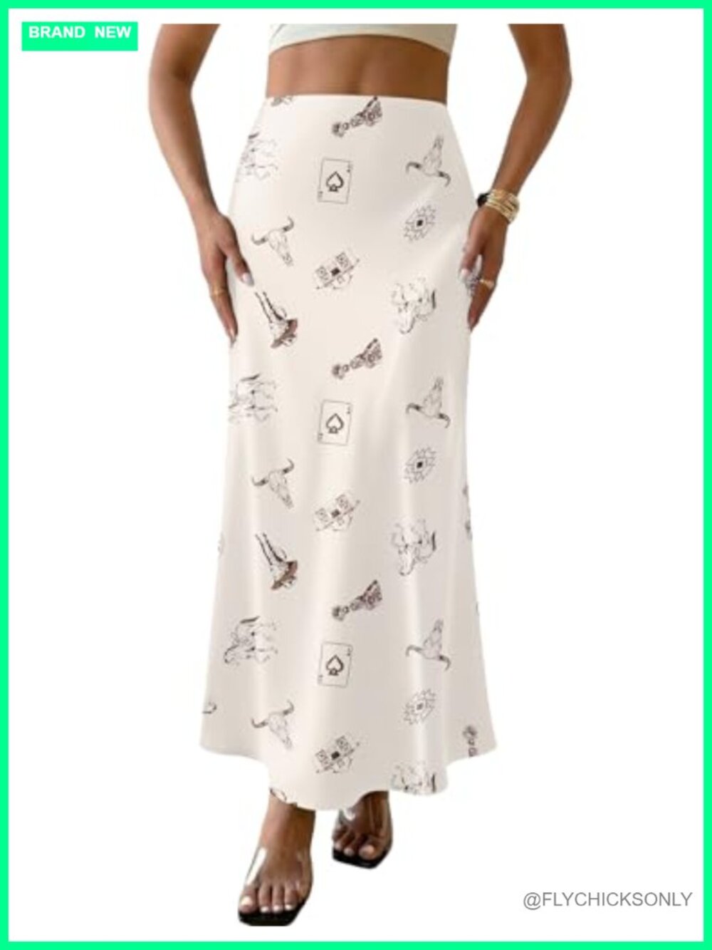 Womens High Waisted Maxi Satin Skirt Flowy A-Line Silk Cloth